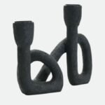 Black Powder Coated Aluminium Round Candle Holder