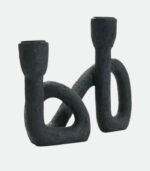 Black Powder Coated Aluminium Round Candle Holder