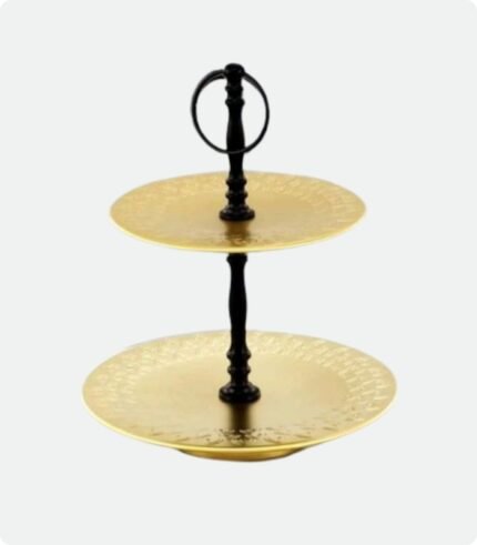 Nickel Plated Aluminum Double Cake Stand