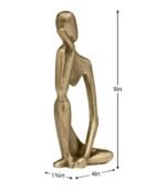 Pensive Figure Antique Brass Aluminum Decor Sculpture - Image 2