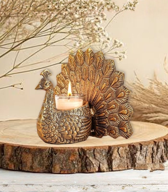 9 Peacock Candle Holder - Image 1